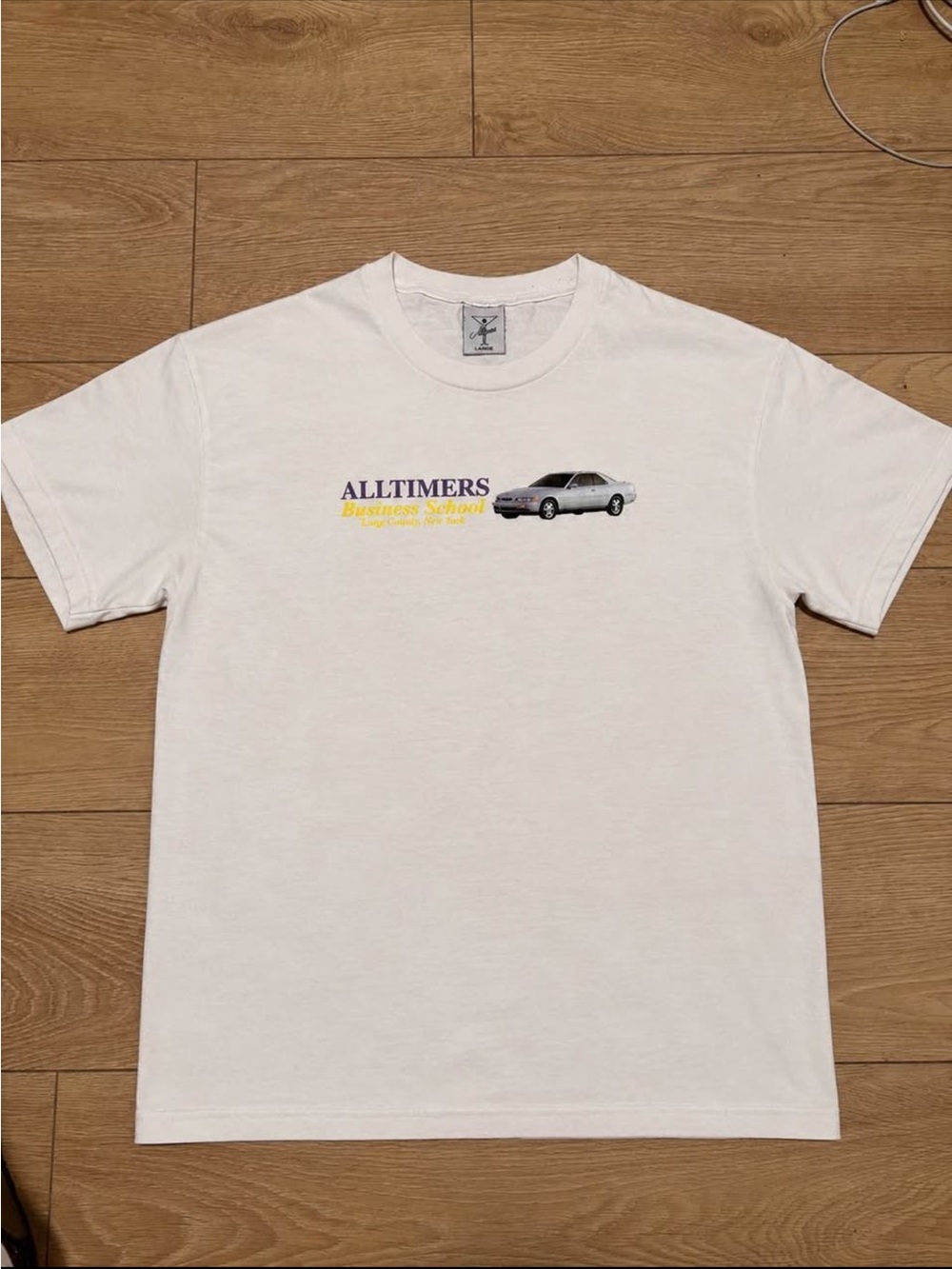White 'Business School' Graphic Short Sleeve Tee